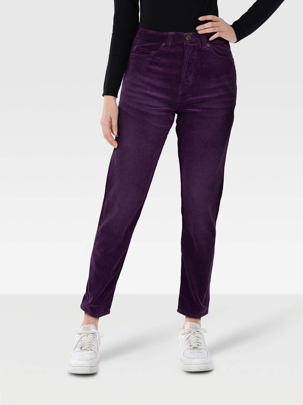 Saint Laurent Purple Slim Corduroy Trousers