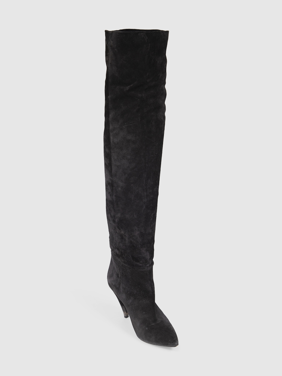 Saint Laurent Black Era 85 Over-the-Knee Suede Boots