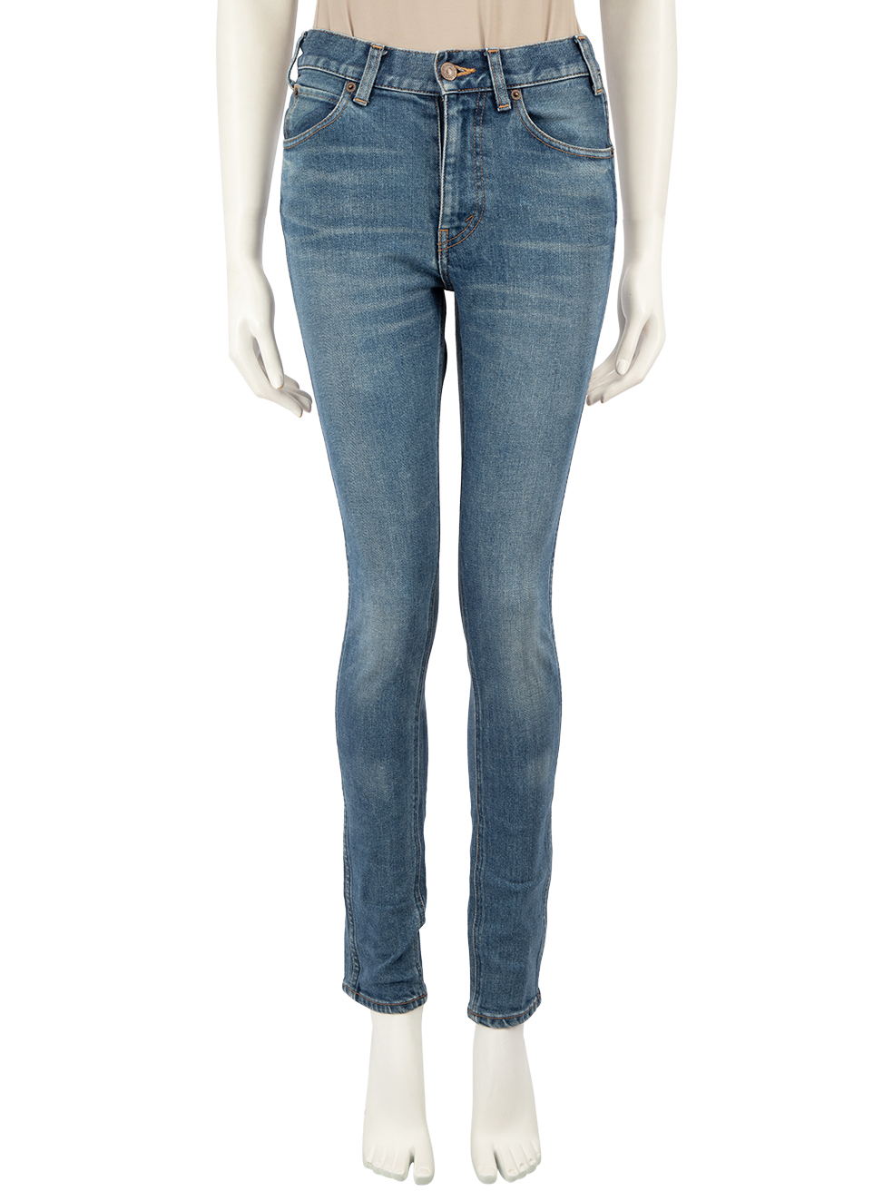 Céline Pre-Owned Blue Denim Stone Washed Skinny Jeans