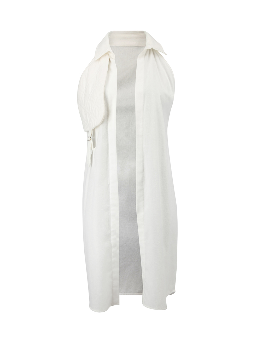 Sanne Pre-Owned White Quilt Panel Long Gilet