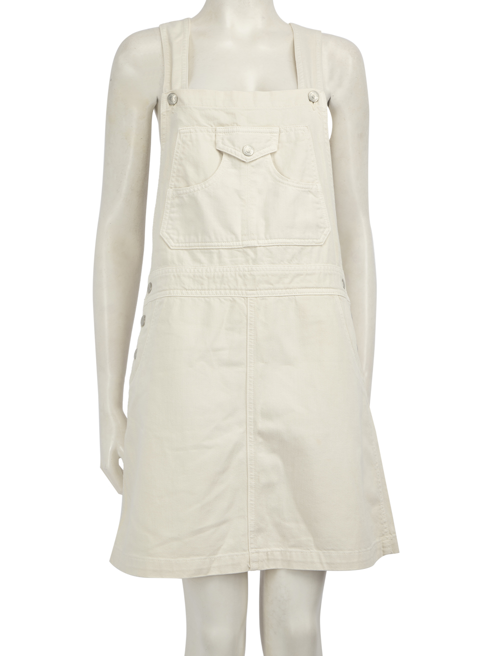 Alexa Chung Pre-Owned Ecru Denim Dungaree Dress