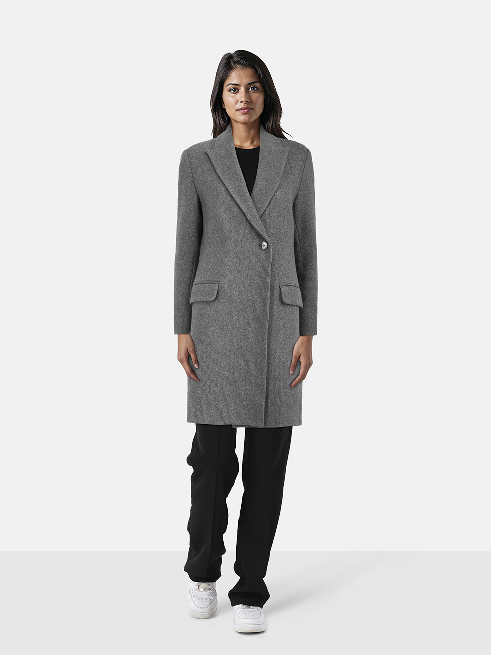 Zadig & Voltaire Grey Wool Double Breasted Coat