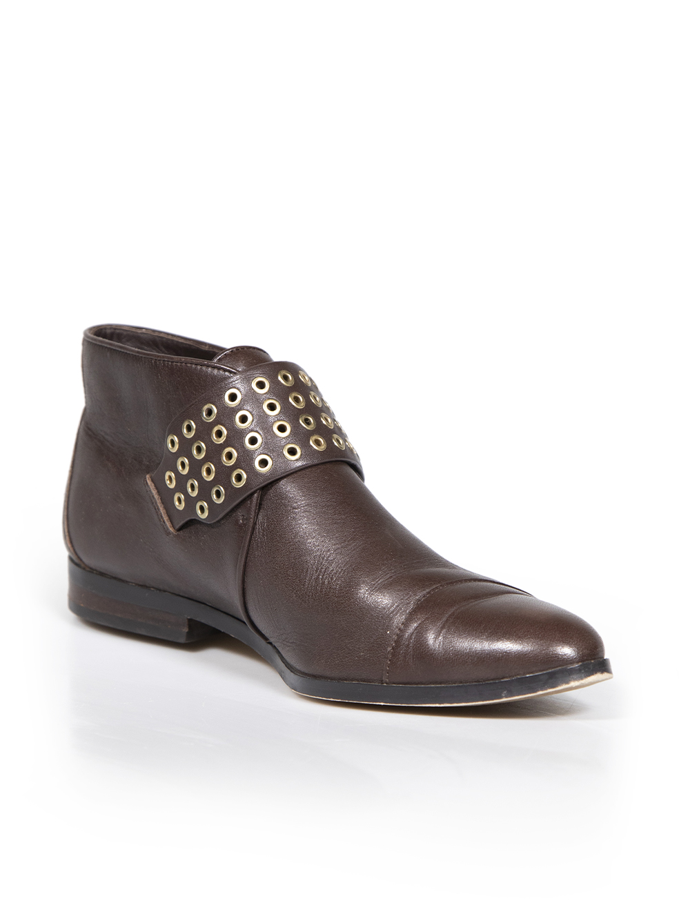 Michael Kors Women's Brown Michael Leather Eyelet Strap Boots