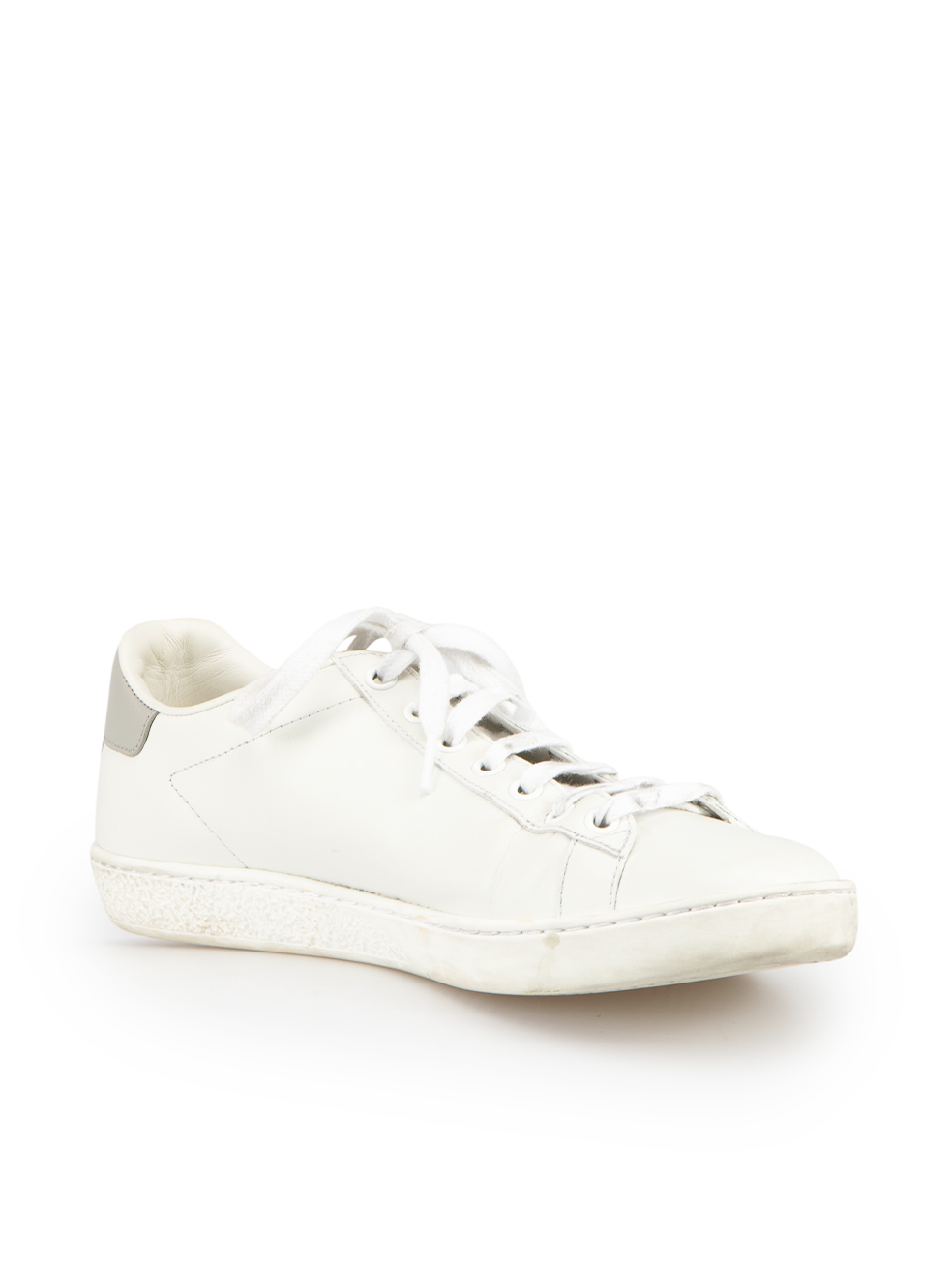 Gucci White Leather Perforated GG Logo Trainers