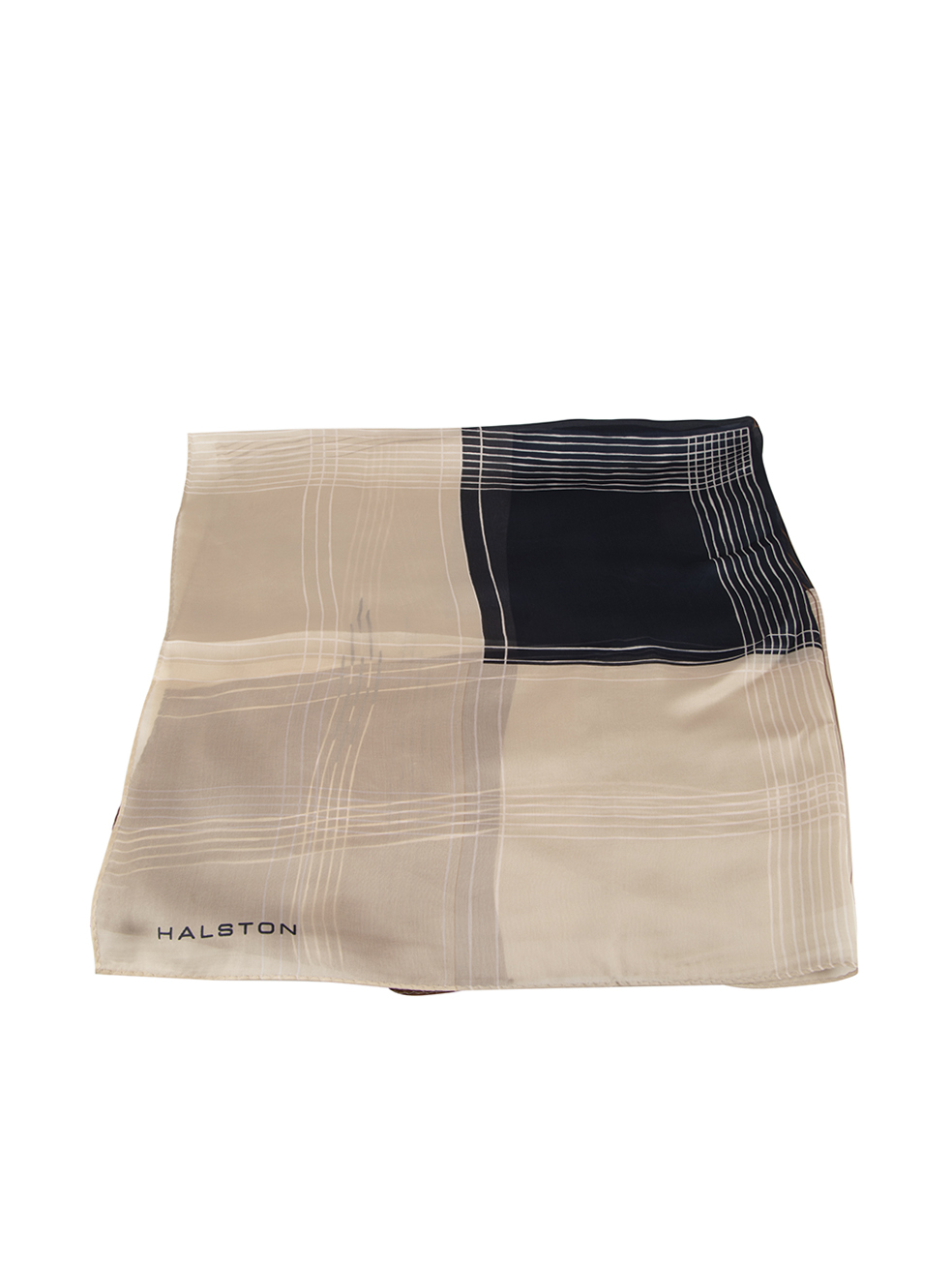 Halston Heritage Tartan Pattern Silk Scarf