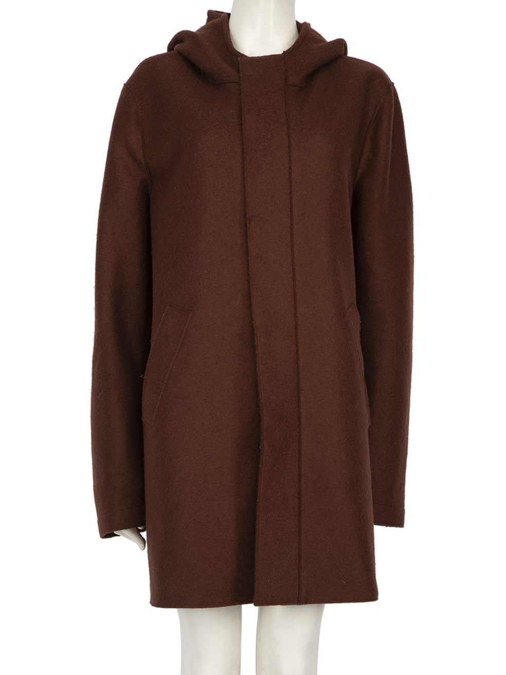 Harris Wharf London Pre-Owned Brown Wool Hooded Coat