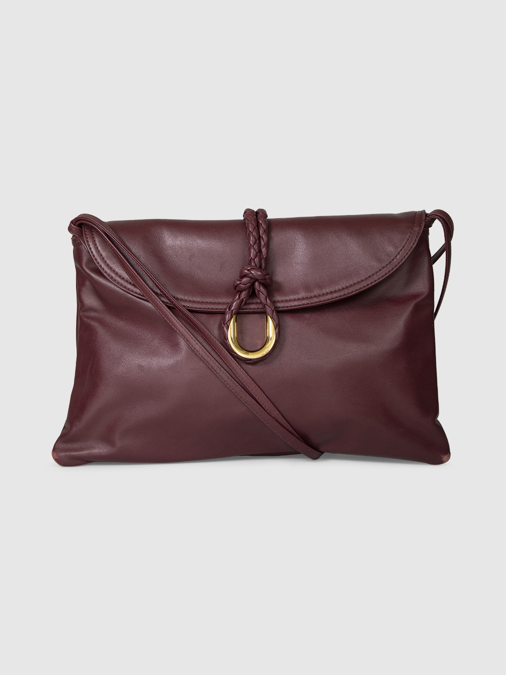 Bottega Veneta Burgundy Leather Liberta Crossbody Bag