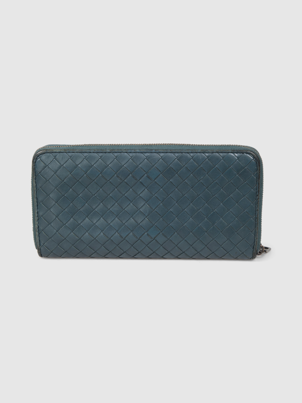 Bottega Veneta Dark Teal Intrecciato Wallet