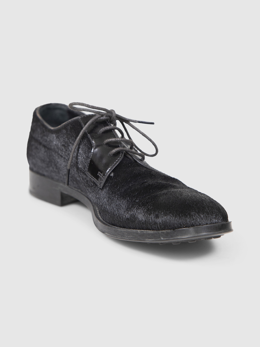 Tod's Black Ponyhair Oxford Loafers