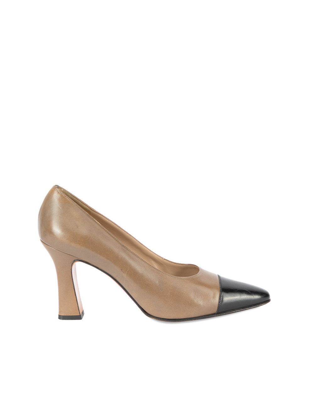 Salvatore Ferragamo Pre-Owned Brown Leather Pointed Toe Cap Pumps