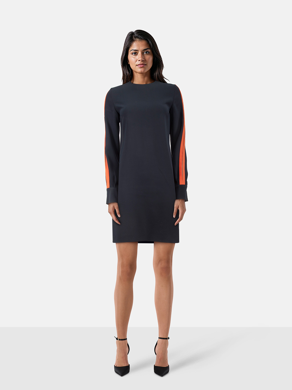 Victoria Beckham Women's Navy Long Slit Sleeves Dress