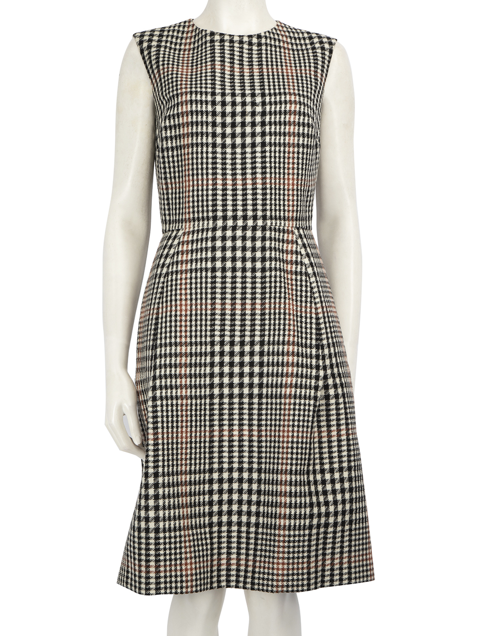 Saint Laurent Pre-Owned Checkered Wool Knee Length Dress