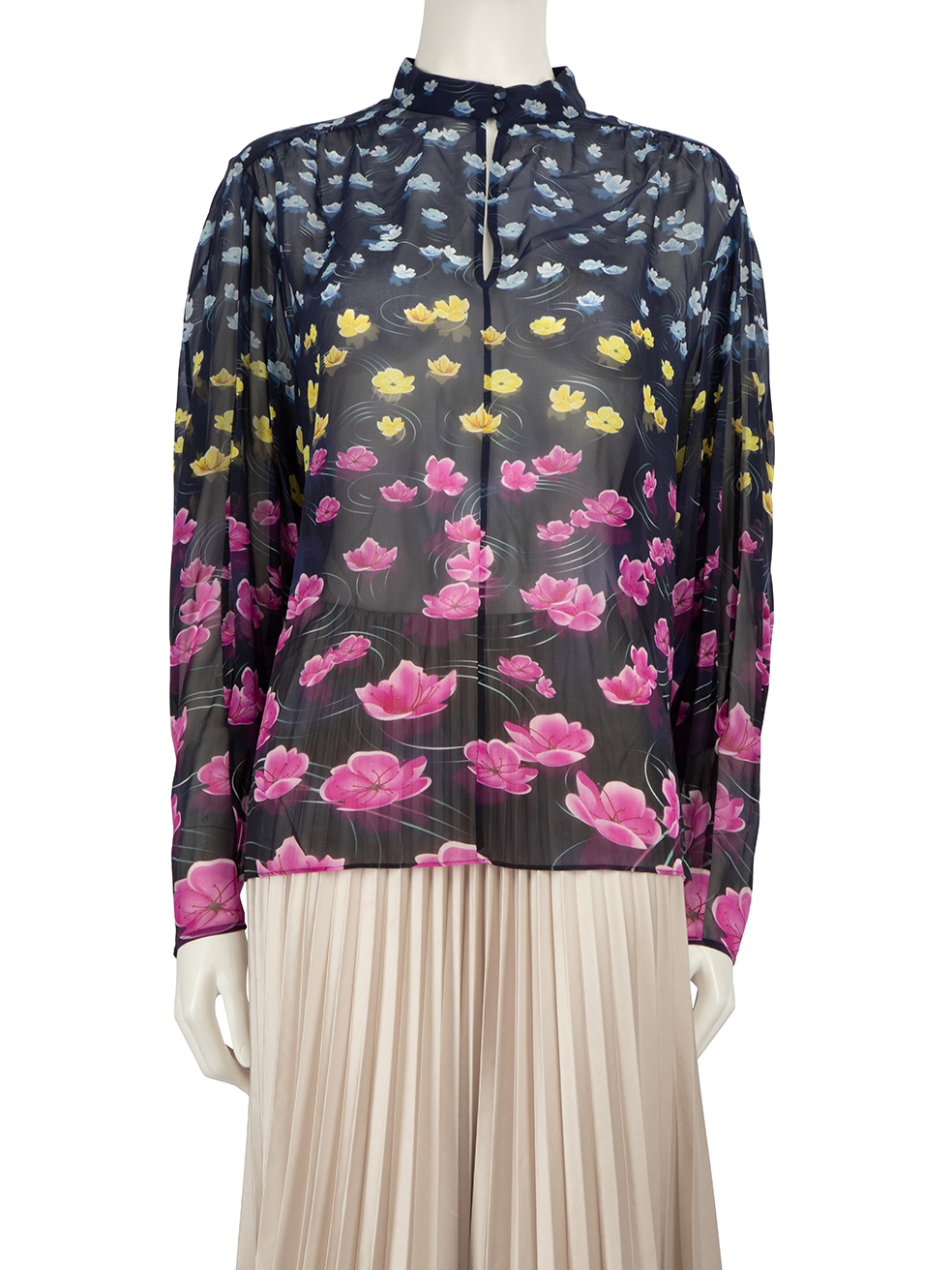 Mary Katrantzou Pre-Owned Floral Print Silk Sheer Blouse