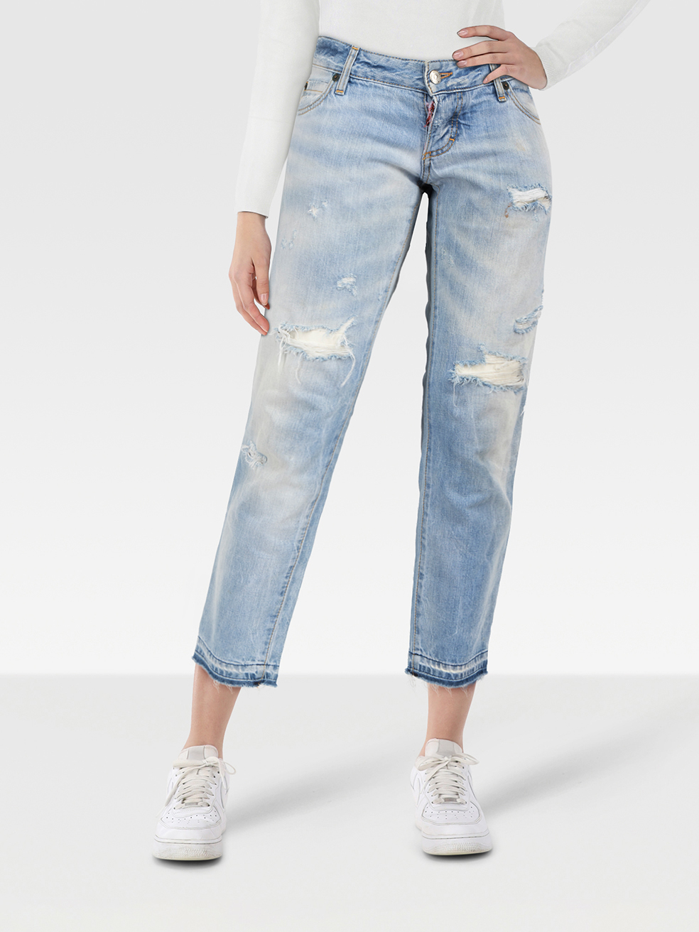 Dsquared2 Light Blue Distressed Skinny Jeans
