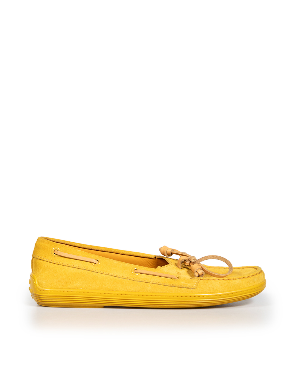 Tod's Pre-Owned Yellow Suede Leather Loafers