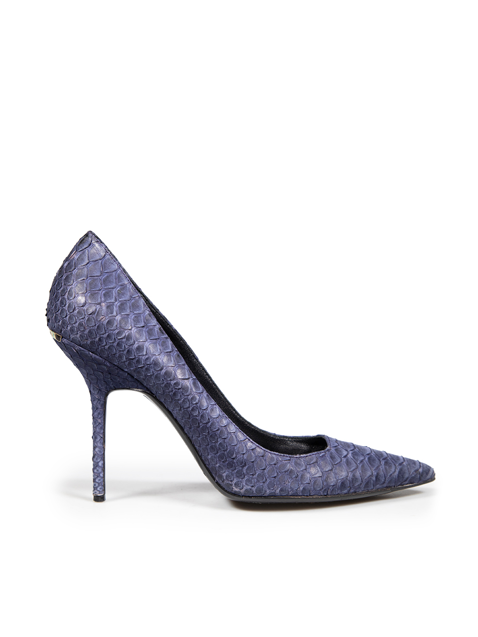 Burberry Pre-Owned Blue Python Pointed Toe Pumps