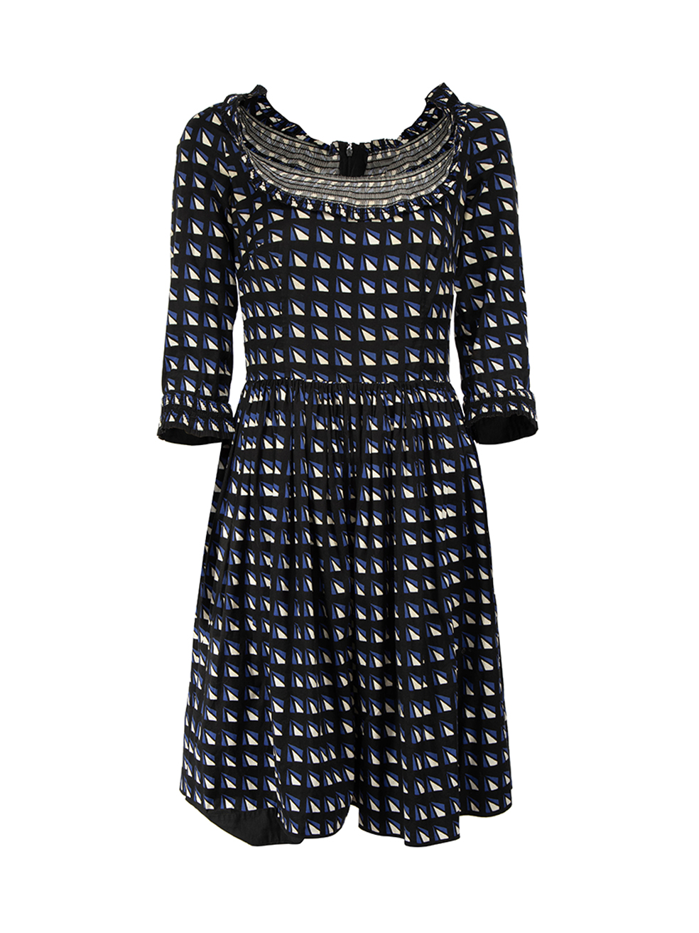 Prada Pre-Owned Black Geometric Print Dress