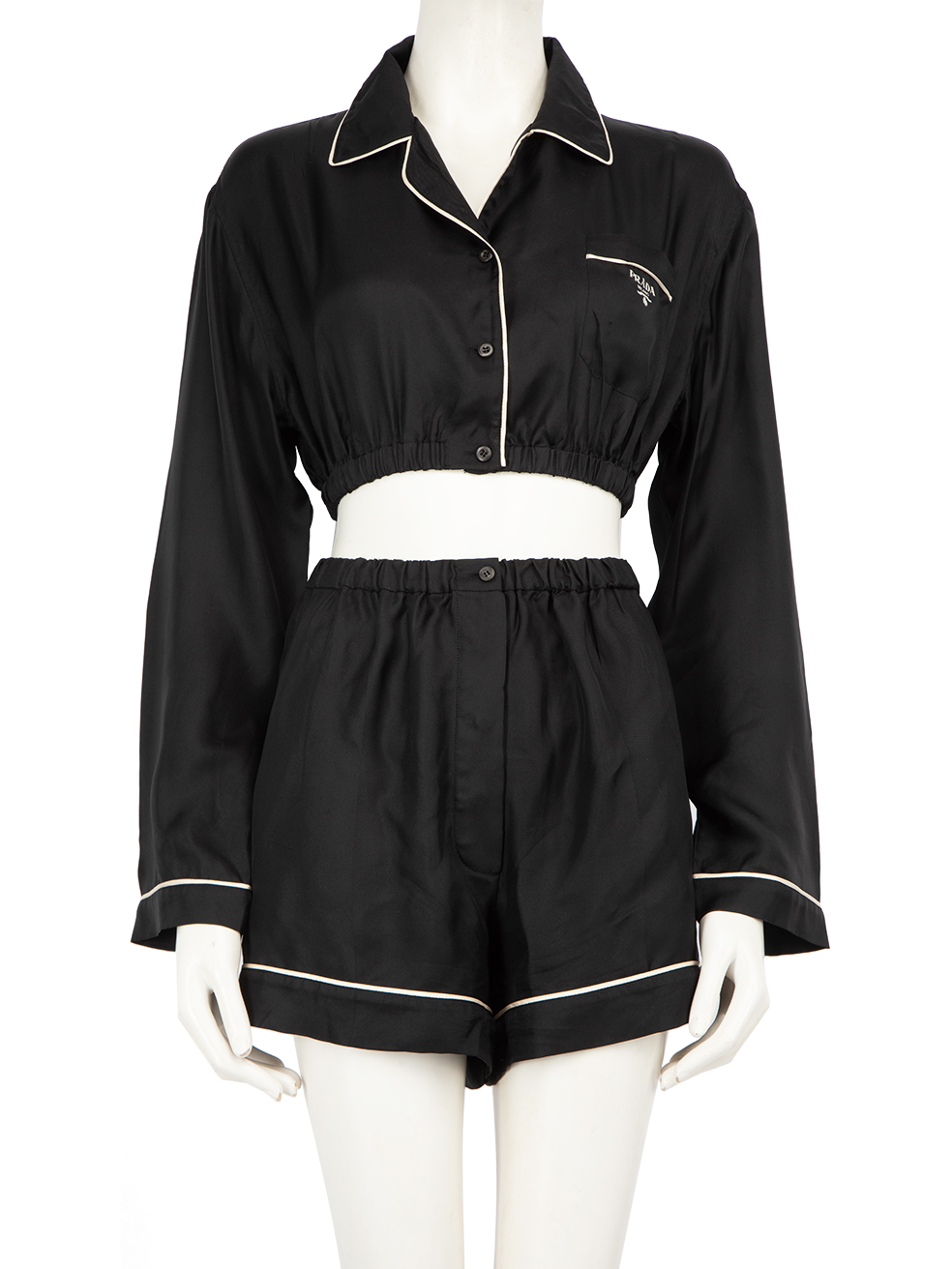Prada Pre-Owned Black Silk Pyjama Set
