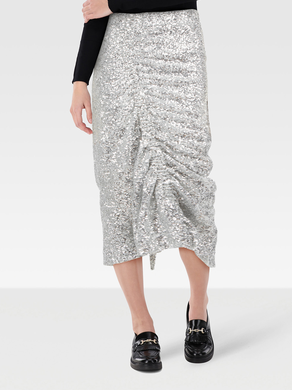 Preen By Thornton Bregazzi Pre-Owned Silver Sequin Skirt