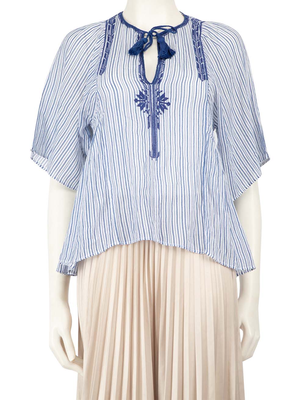Isabel Marant Isabel Marant Étolie Blue Striped Tassel Detail Top
