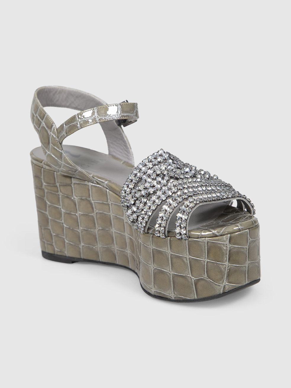 Gina Grey Crystal Embellished Sandals