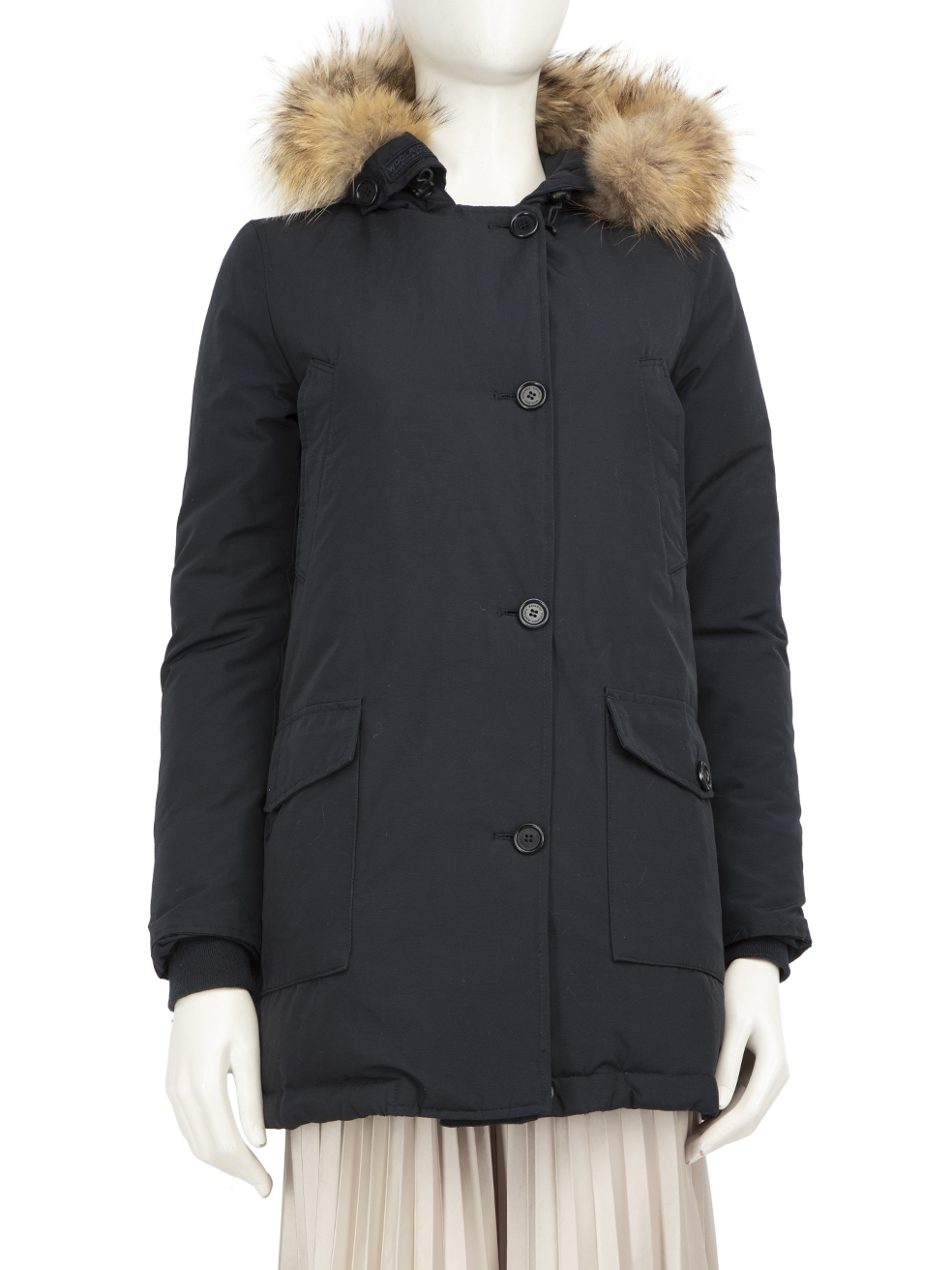 Woolrich Pre-Owned Navy Fur Collar Hood Coat