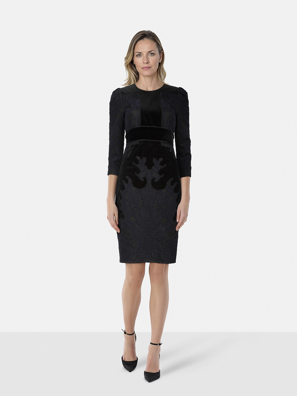 Gucci Black Velvet Brocade Dress