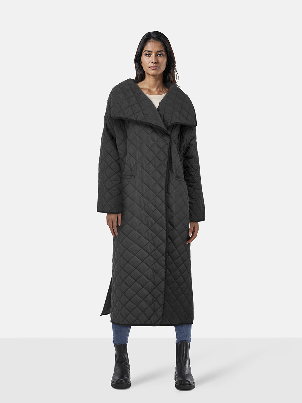 Tot�me Black Signature Quilted Coat