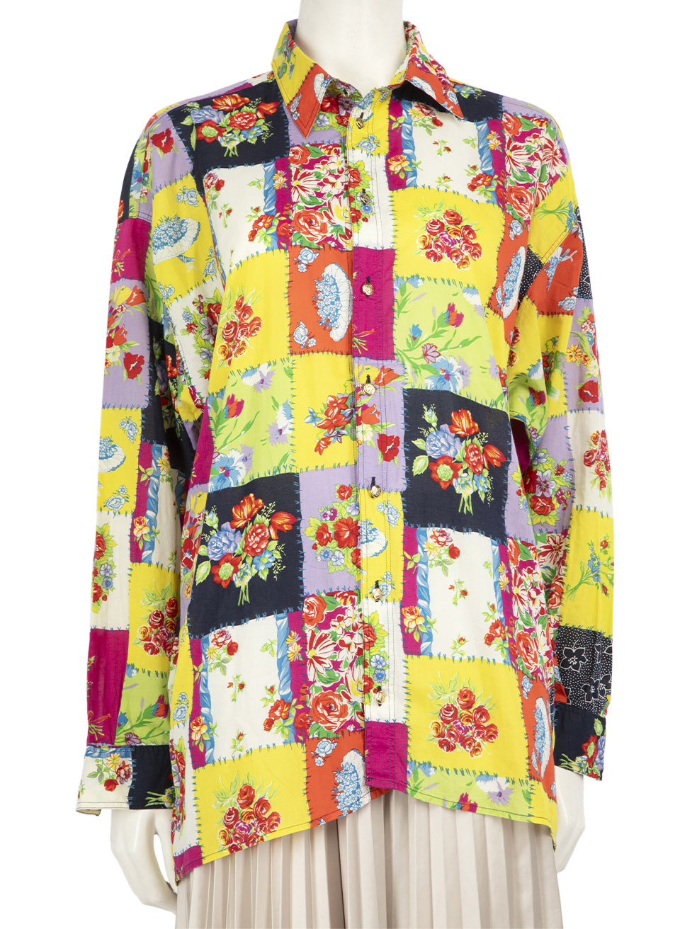 Versace Floral Patchwork Print Shirt