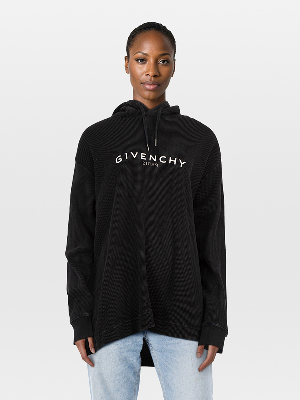 Givenchy Pre-Owned Black Oversized Reversed Logo Hoodie