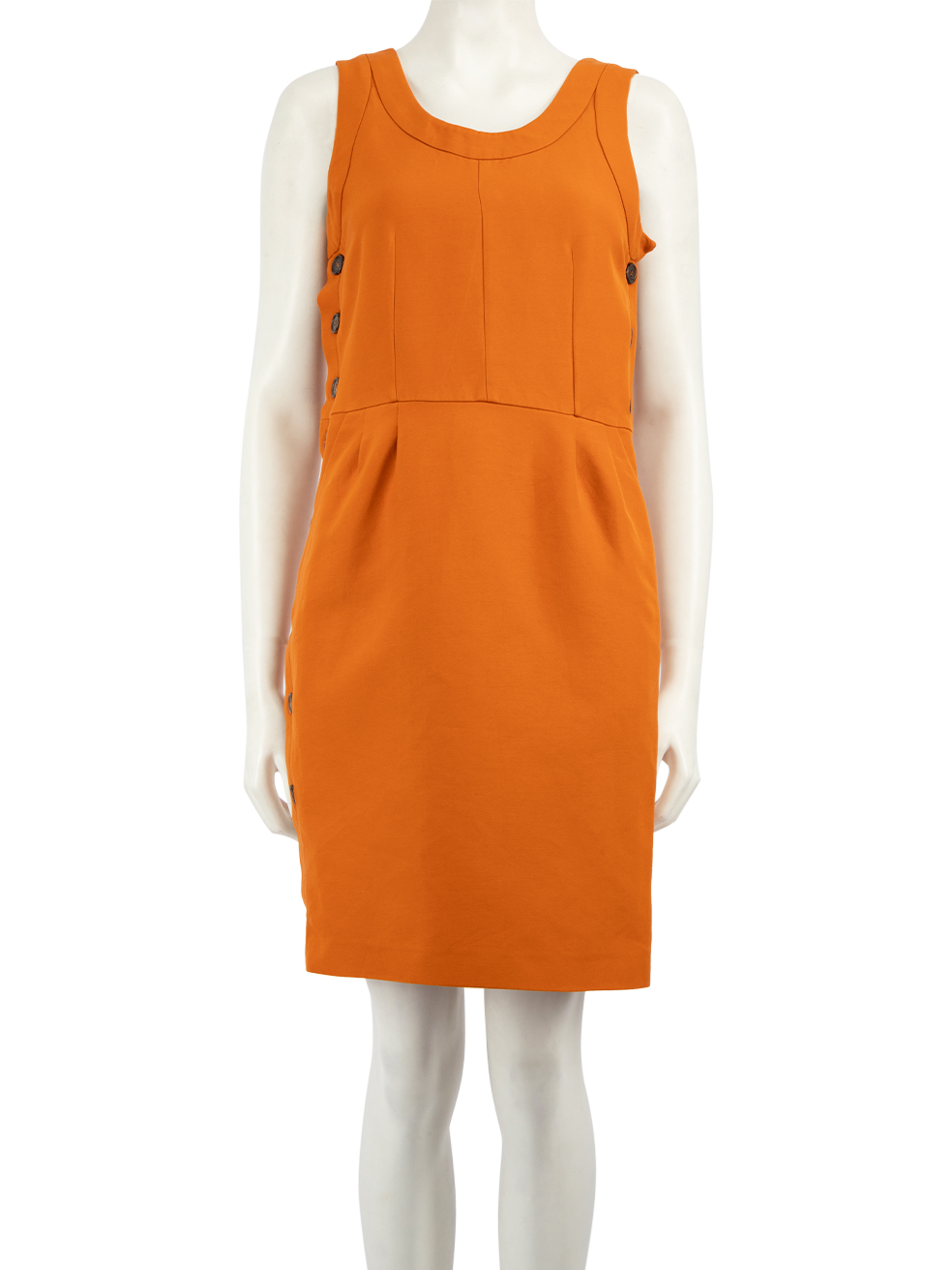 Marni Pre-Owned Orange Side Button Up Detail Dress