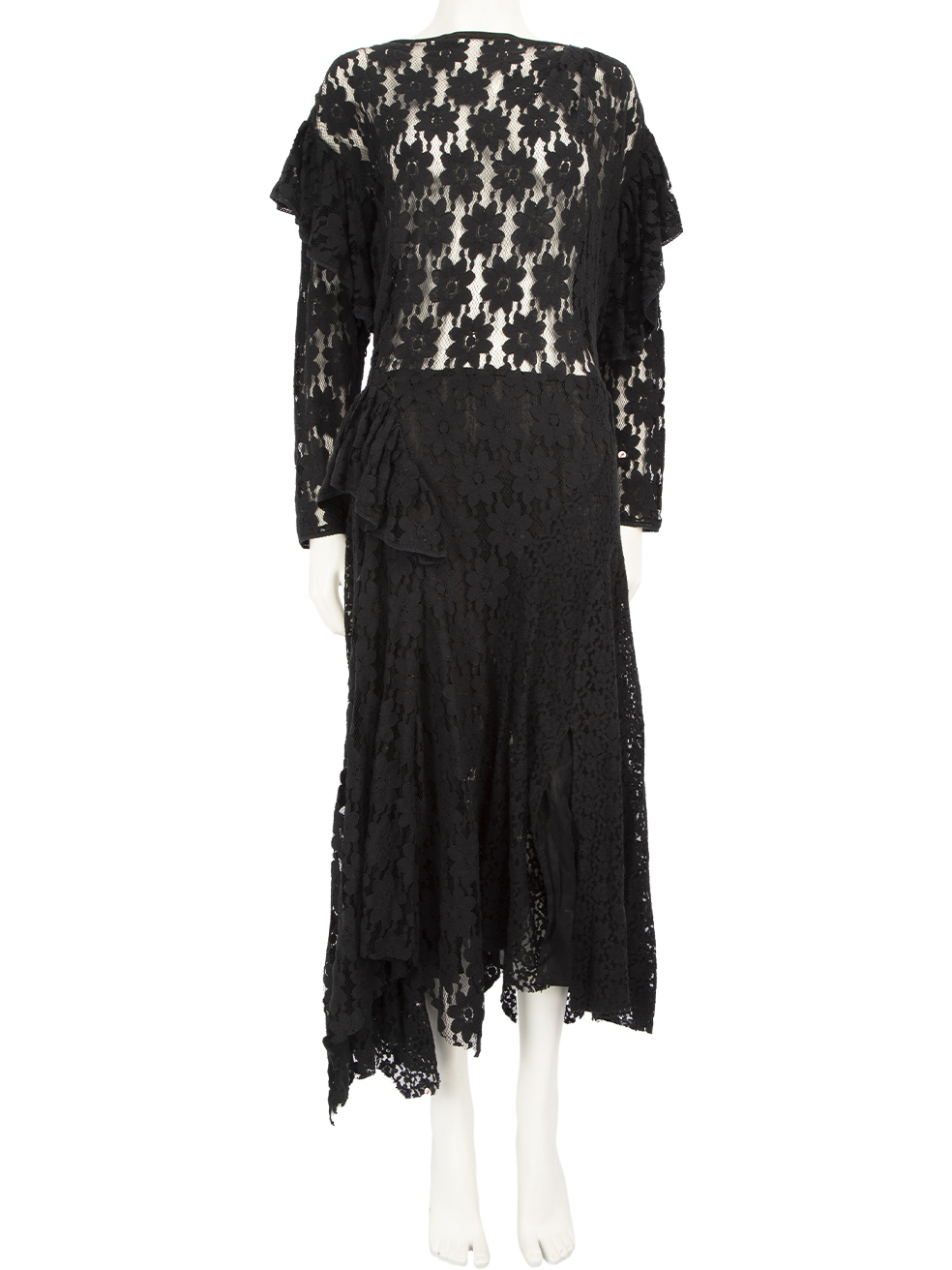 Isabel Marant Pre-Owned Isabel Matant Étoile Black Floral Lace Ruffled Dress