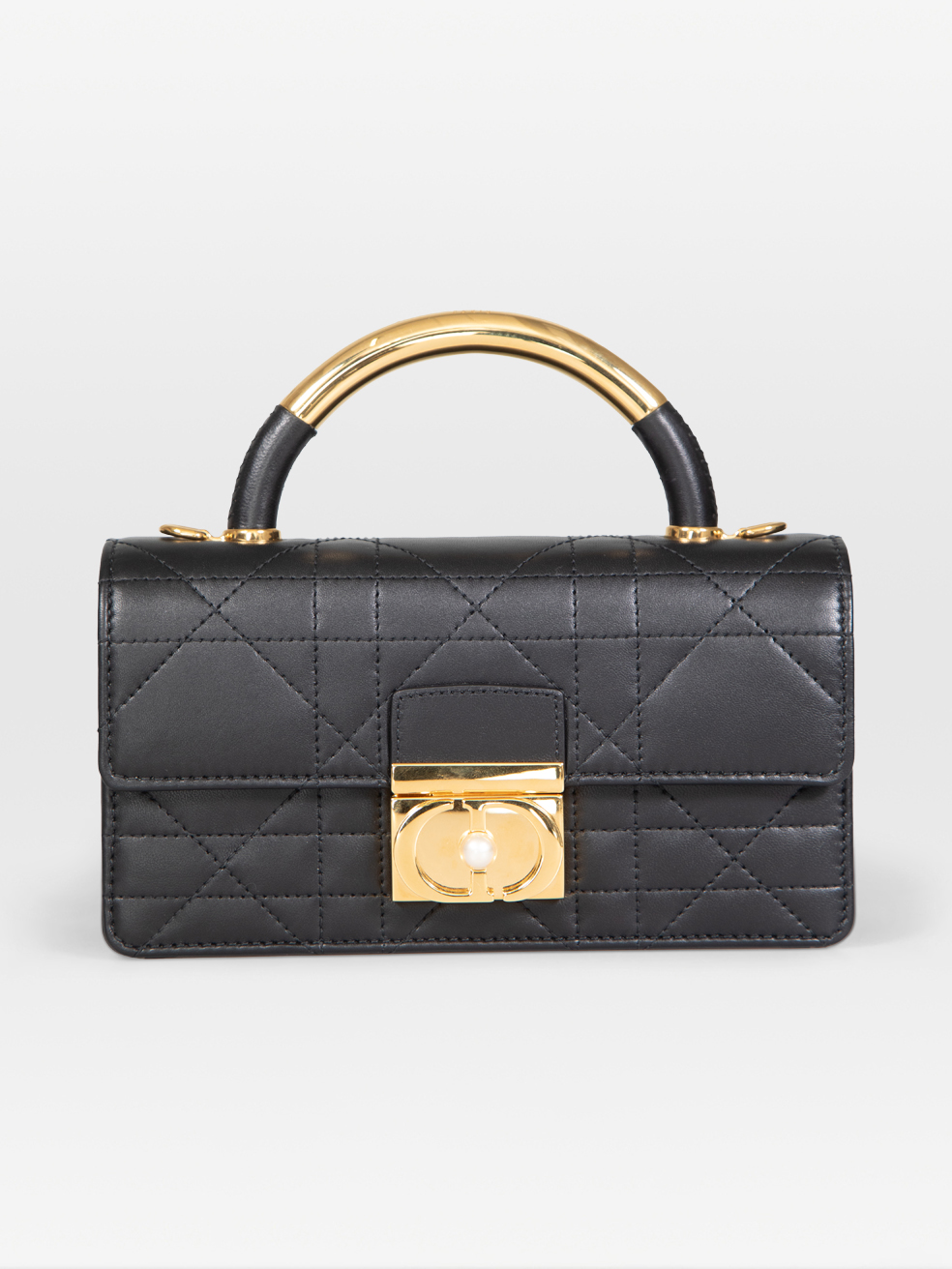 Dior Pre-Owned 2024 Black Leather Ange Cannage Bag