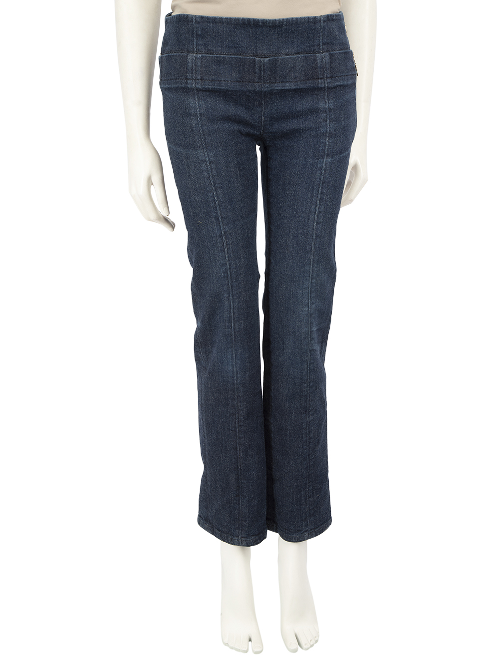 Fendi Pre-Owned Blue Denim Double Waistband Jeans