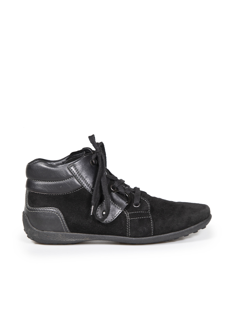 Tod's Pre-Owned Black Suede Lace-Up Trainers