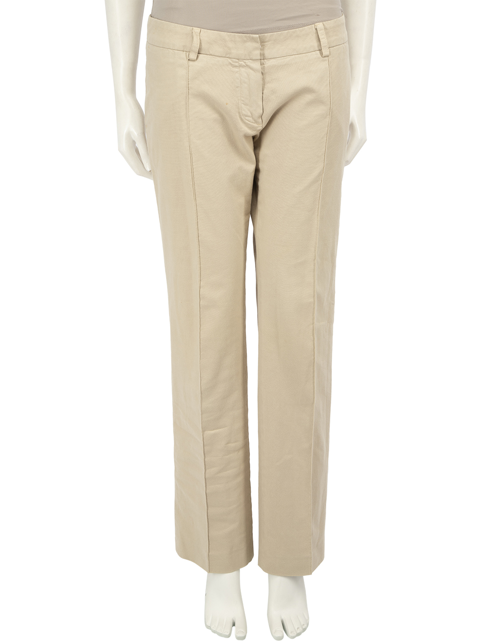 Fendi Pre-Owned Beige Straight Fit Trousers