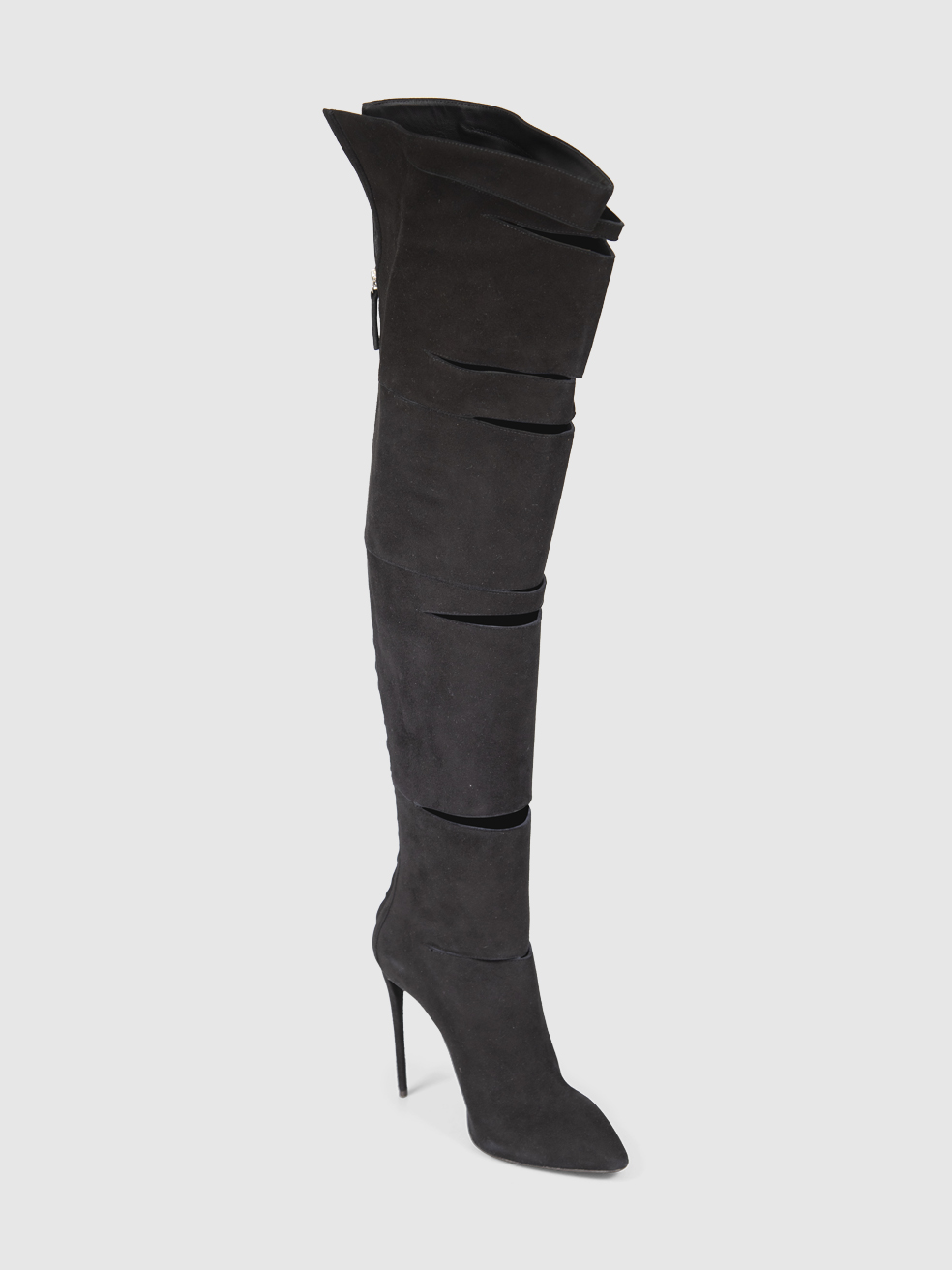 Giuseppe Zanotti Black Suede Cut Out Boots
