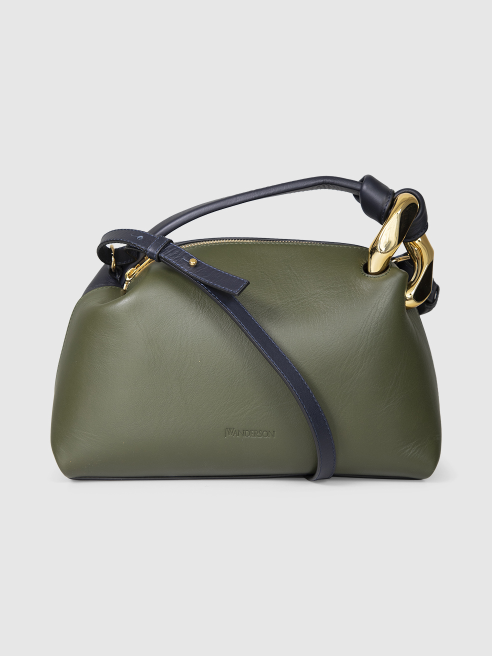 J.W.Anderson Green & Navy Leather Corner Bag