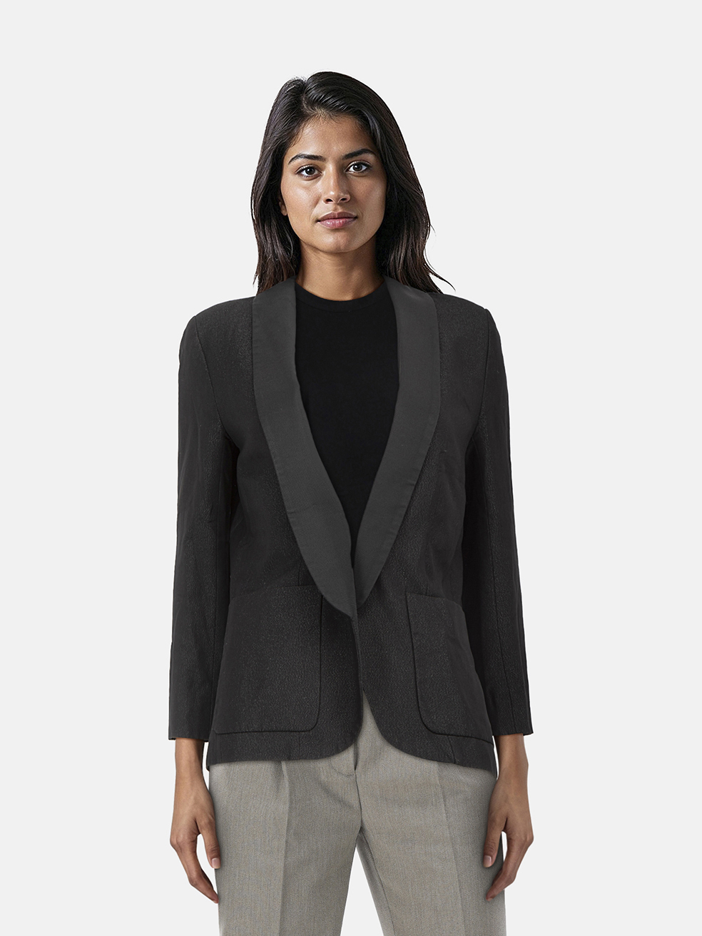 Zadig & Voltaire Black Metallic Sheen Blazer