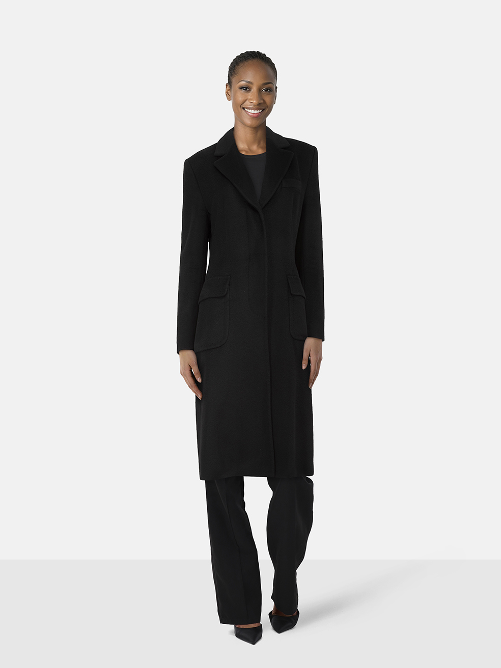 Max Mara Black Camel Hair Long Coat