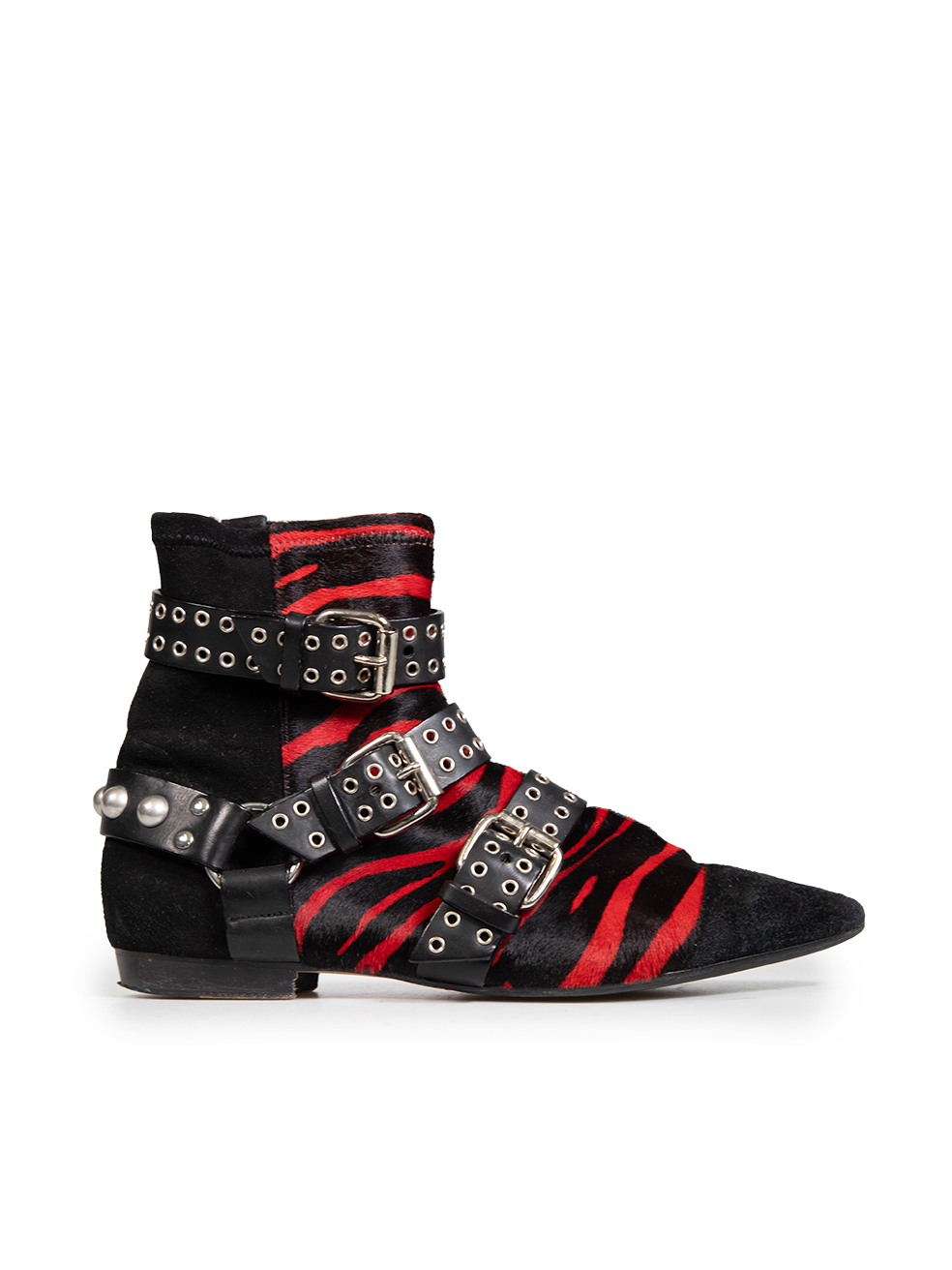 Isabel Marant Pre-Owned Zebra Print Pony Calfskin Boots