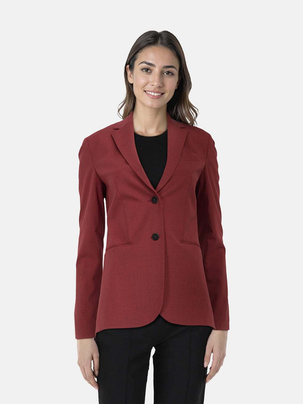 Theory Red Single Breasted Wool Blazer