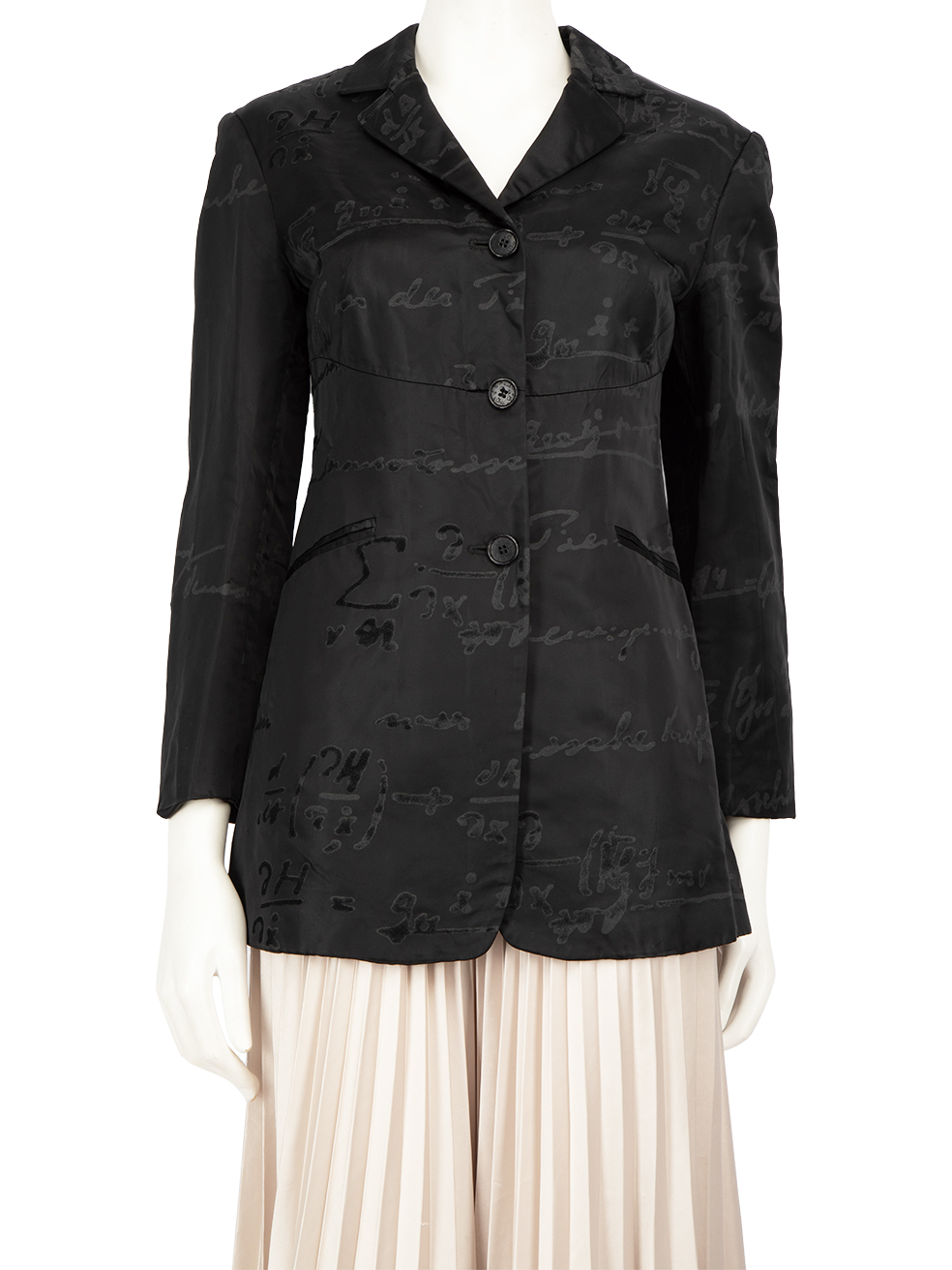 Moschino Pre-Owned Black Logo Jacquard Blazer Jacket