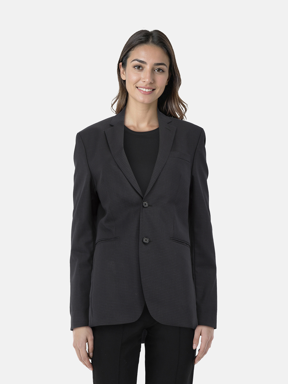 Acne Studios Navy Wool Aron J Check Blazer