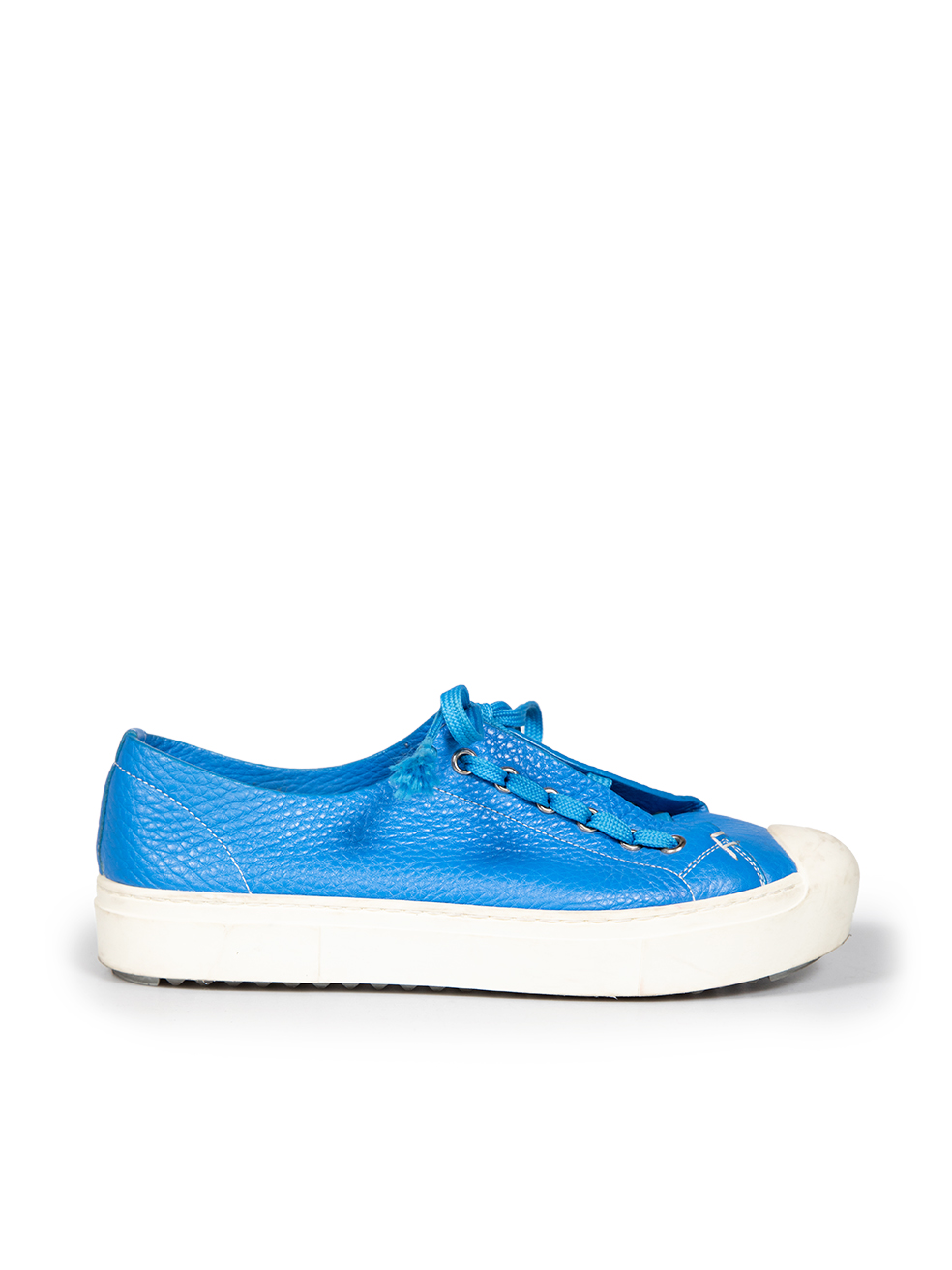Fendi Pre-Owned Blue Leather Domino Trainers