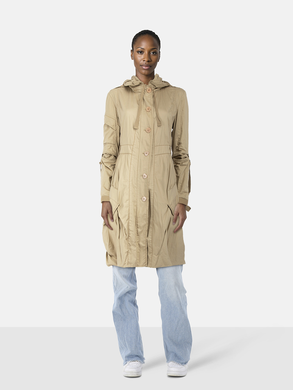 Marith� + Fran�ois Girbaud Beige Mid Length Trench