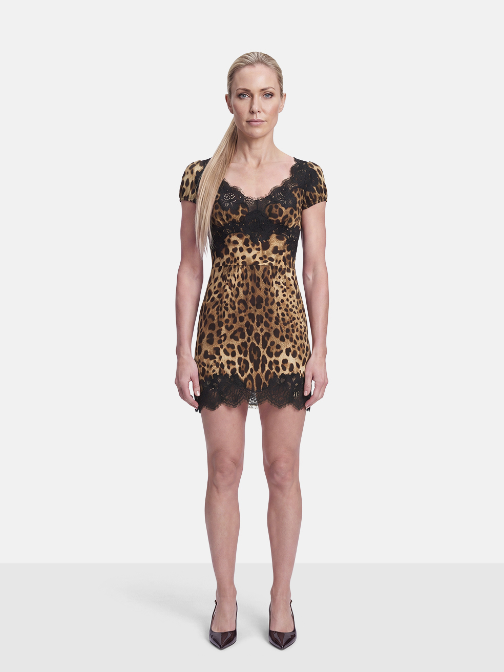 Dolce & Gabbana Brown Leopard Print Mini Dress