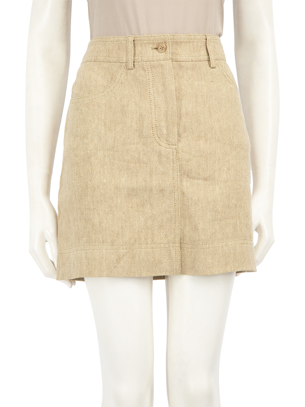 Alberta Ferretti Beige Mini A-Line Skirt