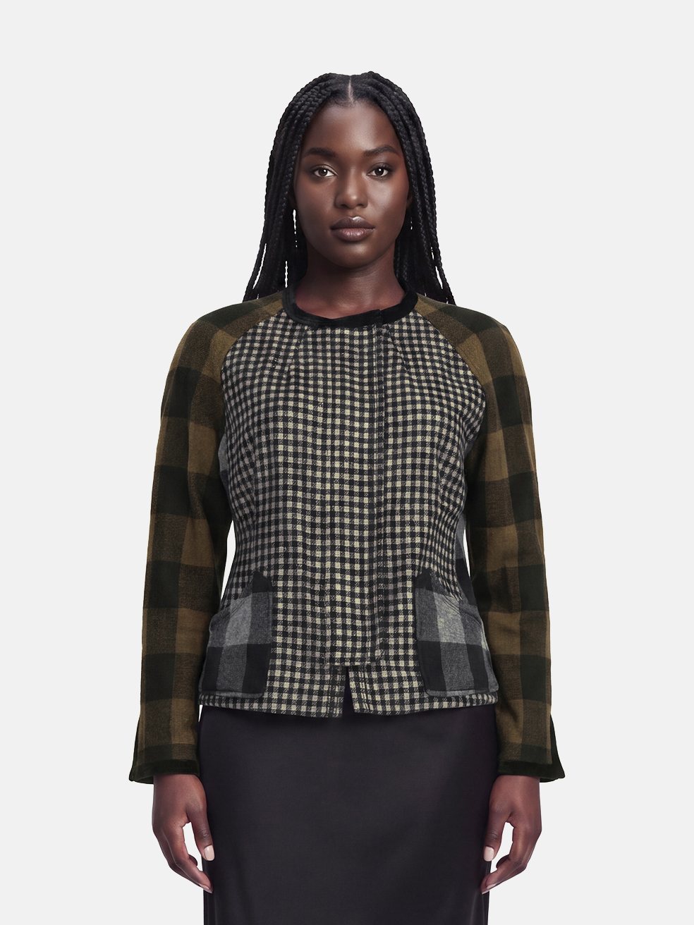 Etro Houndstooth & Checkered Wool Jacket