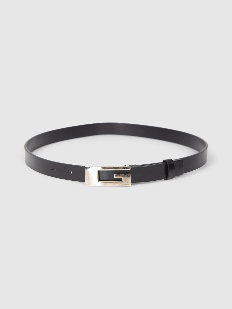 Gucci Black Leather Logo Buckle Belt